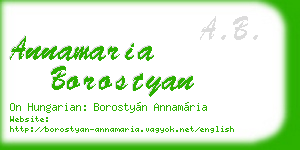 annamaria borostyan business card