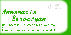 annamaria borostyan business card